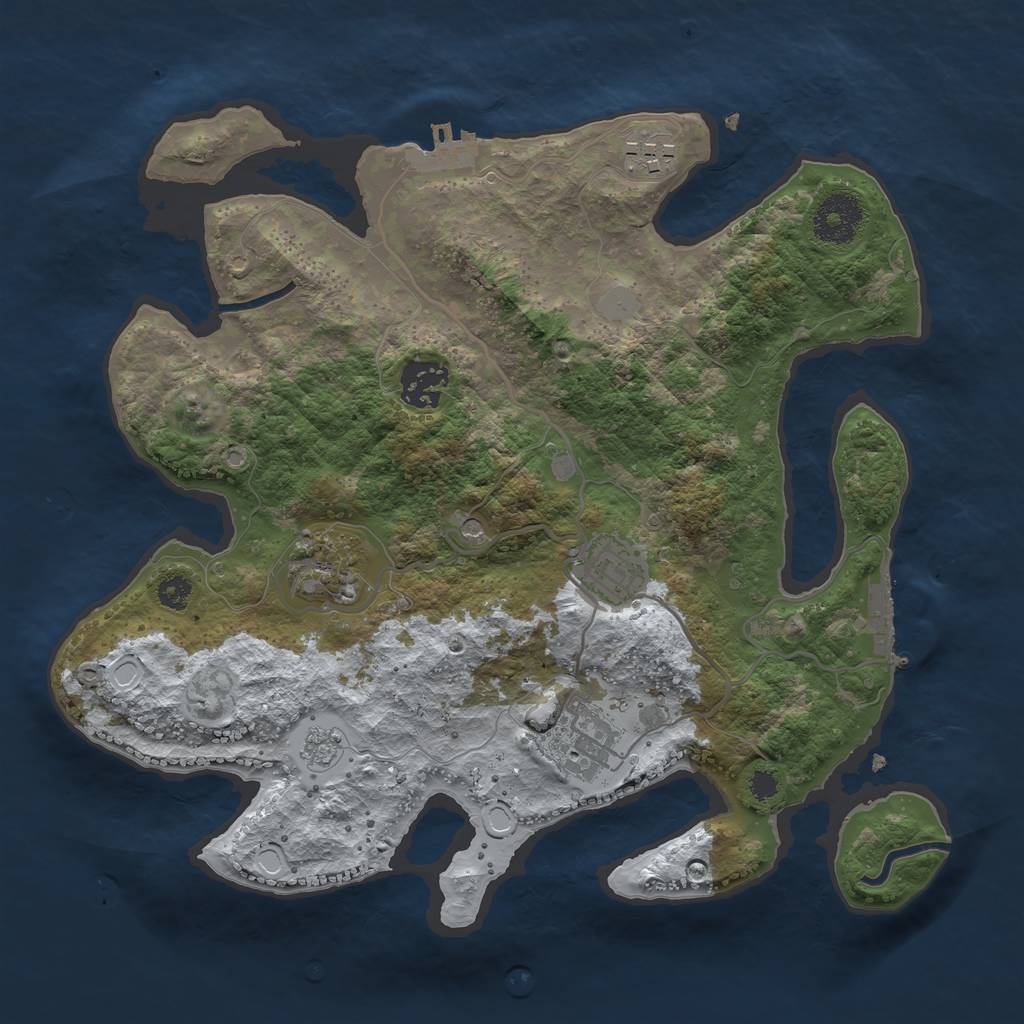 Rust Map: Procedural Map, Size: 3100, Seed: 848181730, 14 Monuments