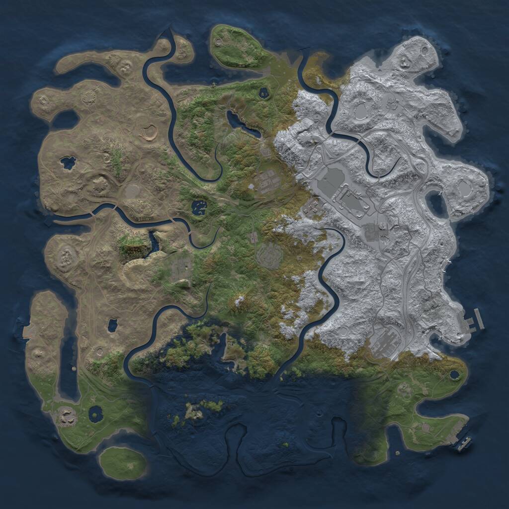 Rust Map: Procedural Map, Size: 4750, Seed: 36352, 16 Monuments