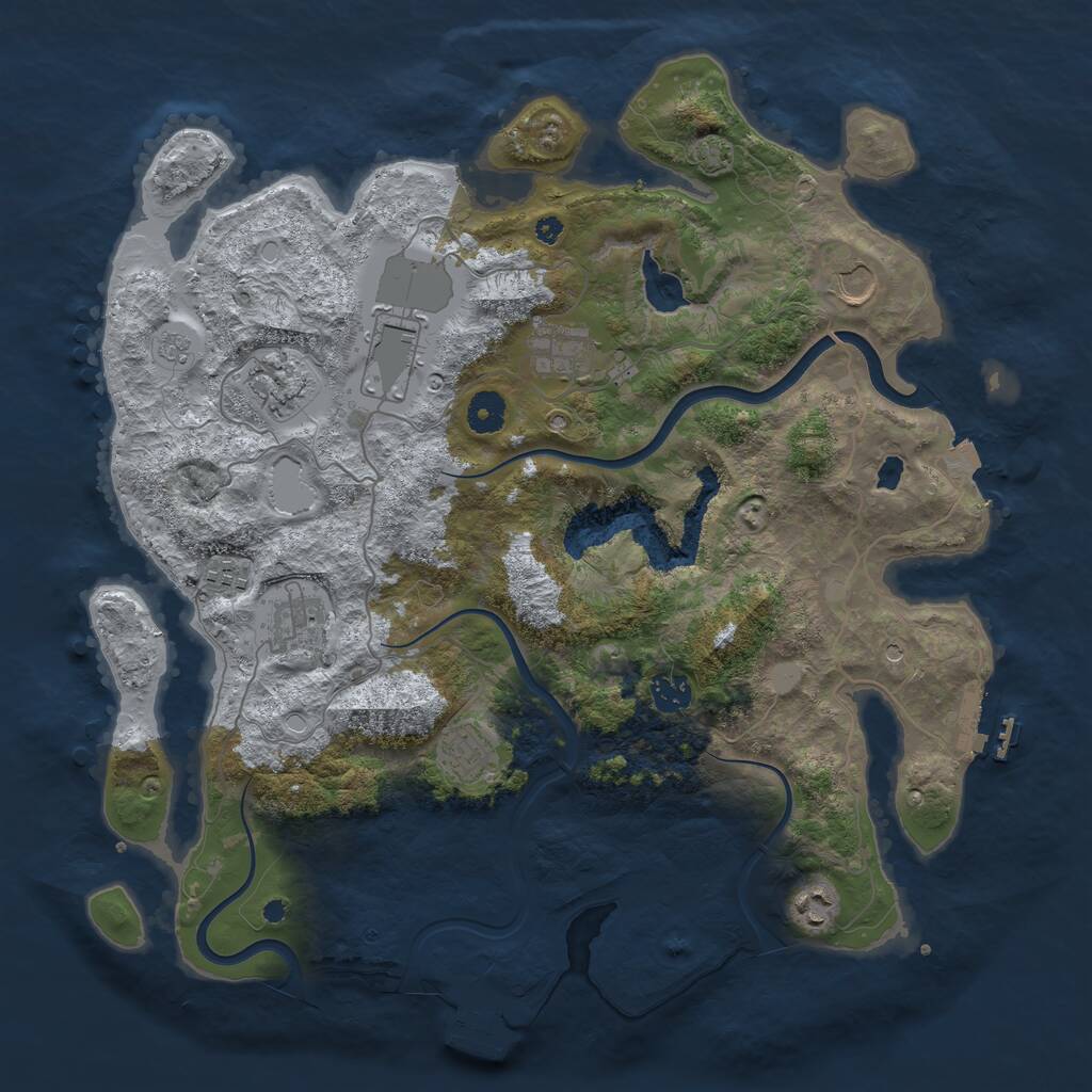 Rust Map: Procedural Map, Size: 4000, Seed: 9966, 15 Monuments