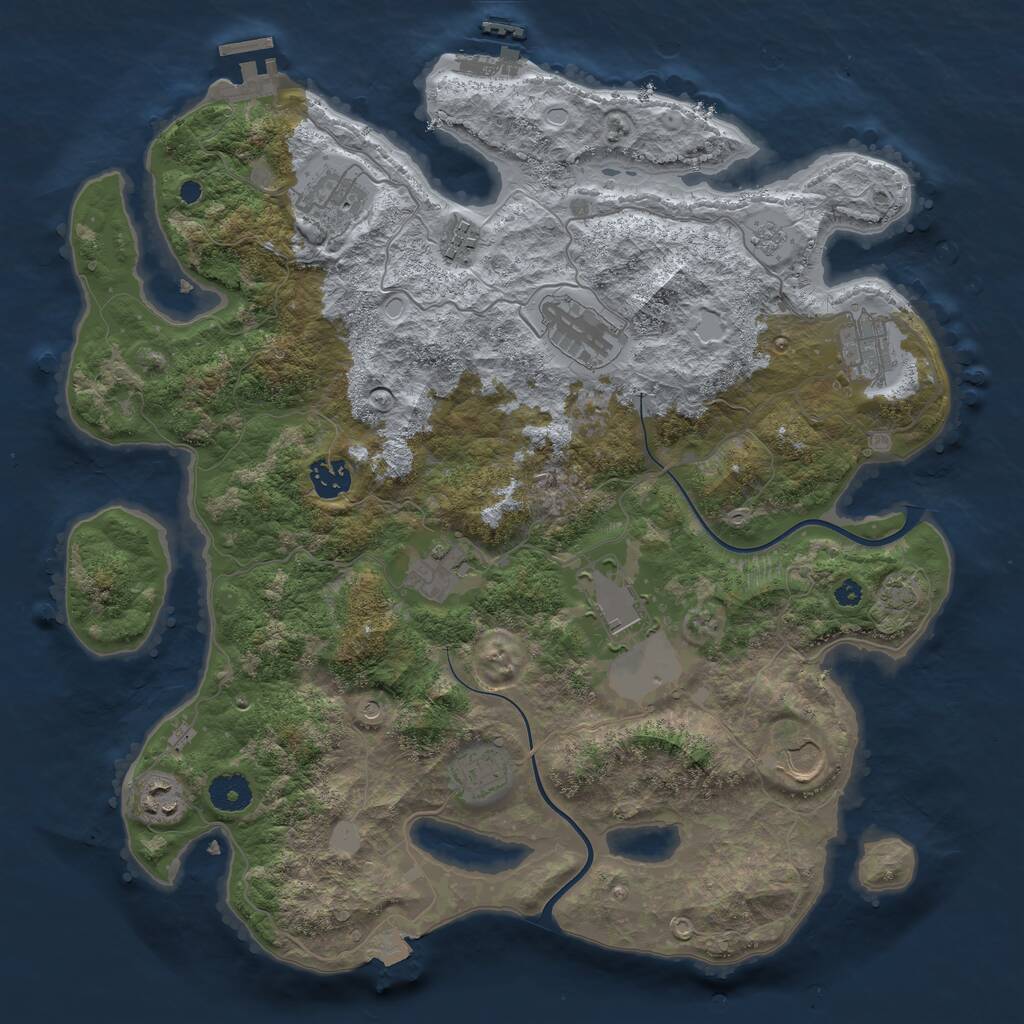 Rust Map: Procedural Map, Size: 3800, Seed: 800580537, 16 Monuments