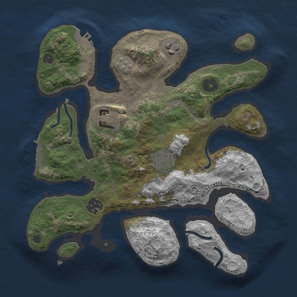 Rust Map: Procedural Map, Size: 3000, Seed: 9451111, 16 Monuments