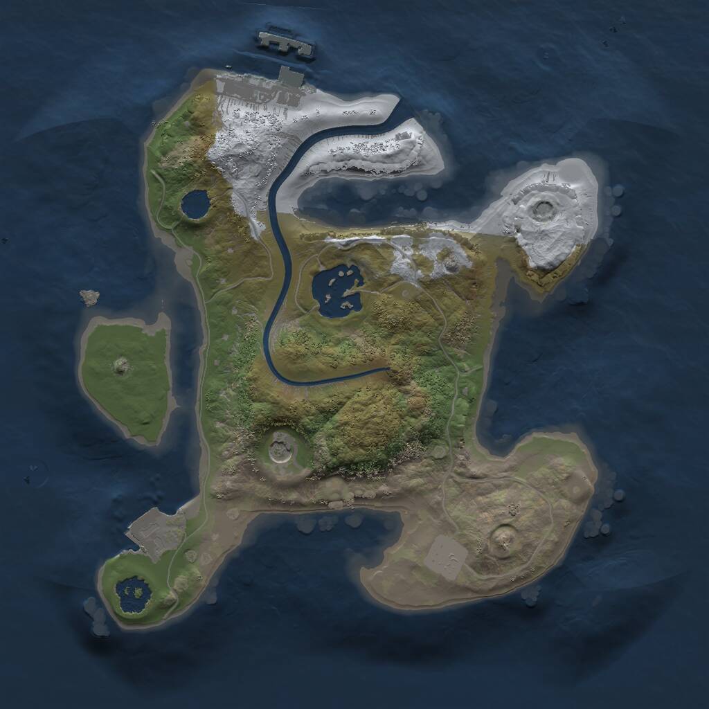 Rust Map: Procedural Map, Size: 2000, Seed: 439200, 4 Monuments