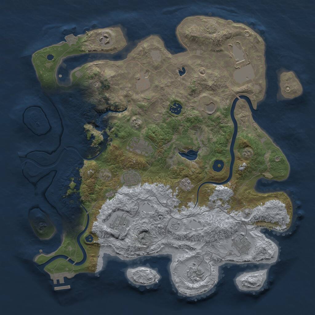 Rust Map: Procedural Map, Size: 4000, Seed: 54261815, 16 Monuments