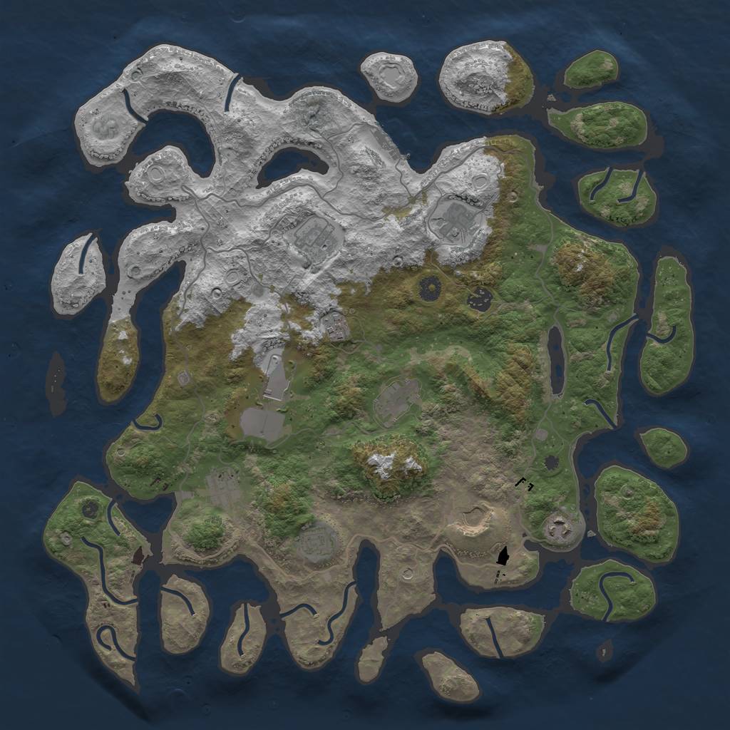 Rust Map: Procedural Map, Size: 4500, Seed: 1661342638, 17 Monuments