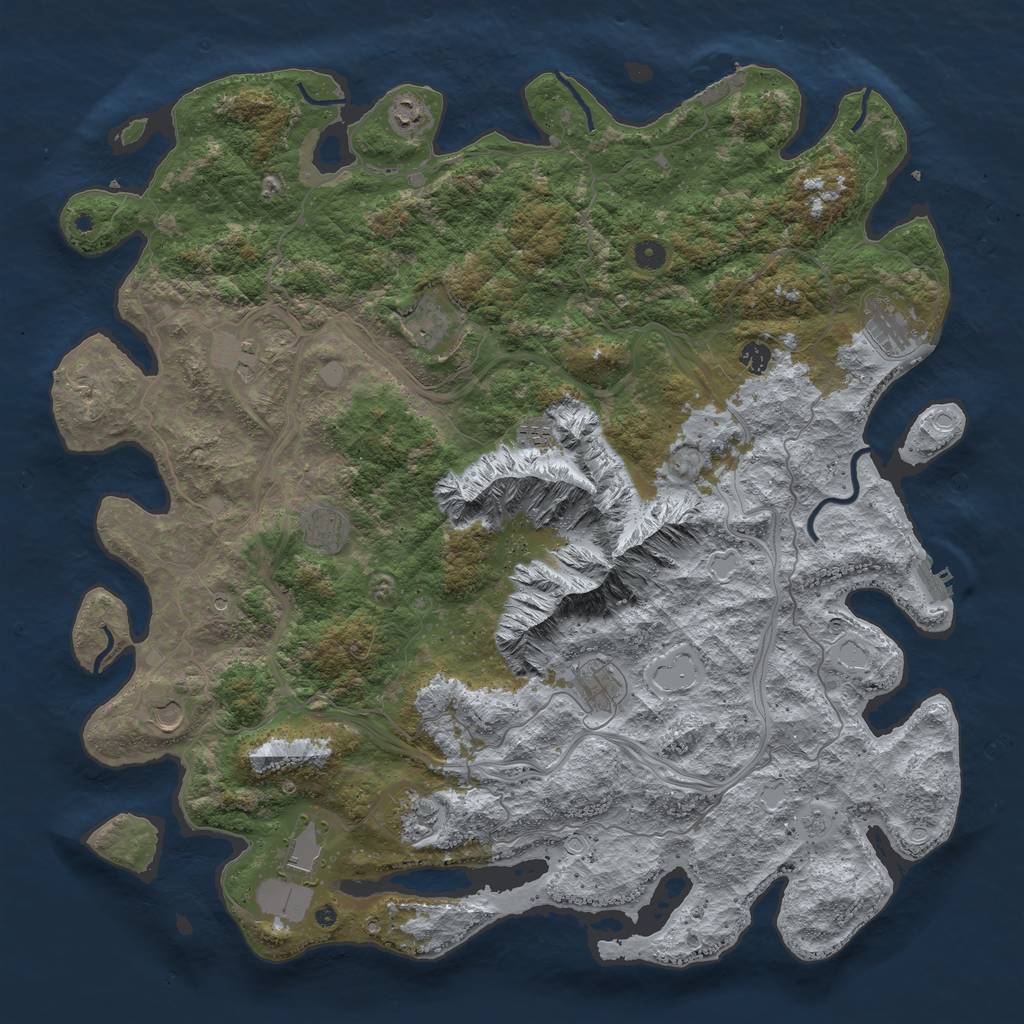 Rust Map: Procedural Map, Size: 5000, Seed: 4896, 20 Monuments