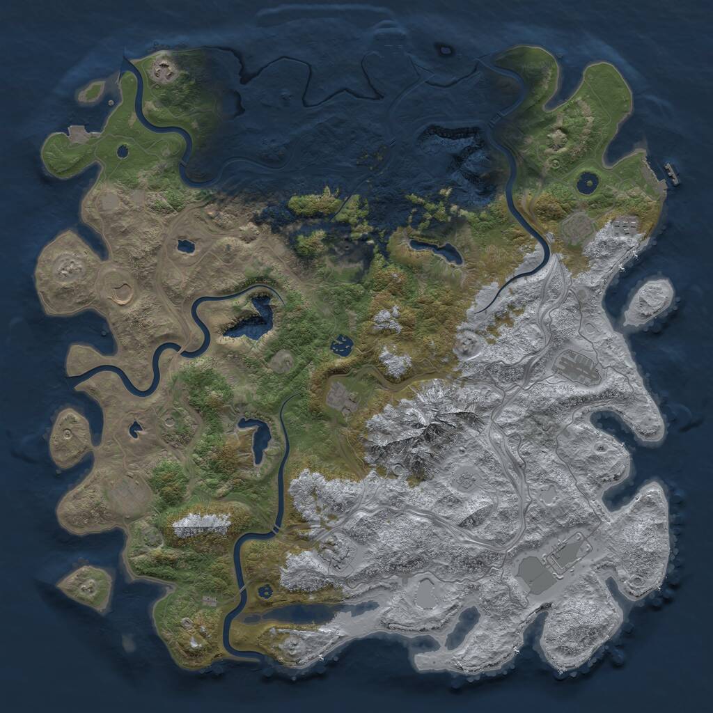 Rust Map: Procedural Map, Size: 5000, Seed: 4896, 17 Monuments