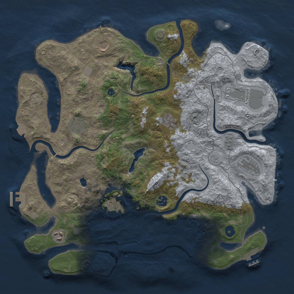 Rust Map: Procedural Map, Size: 4100, Seed: 2732787, 15 Monuments