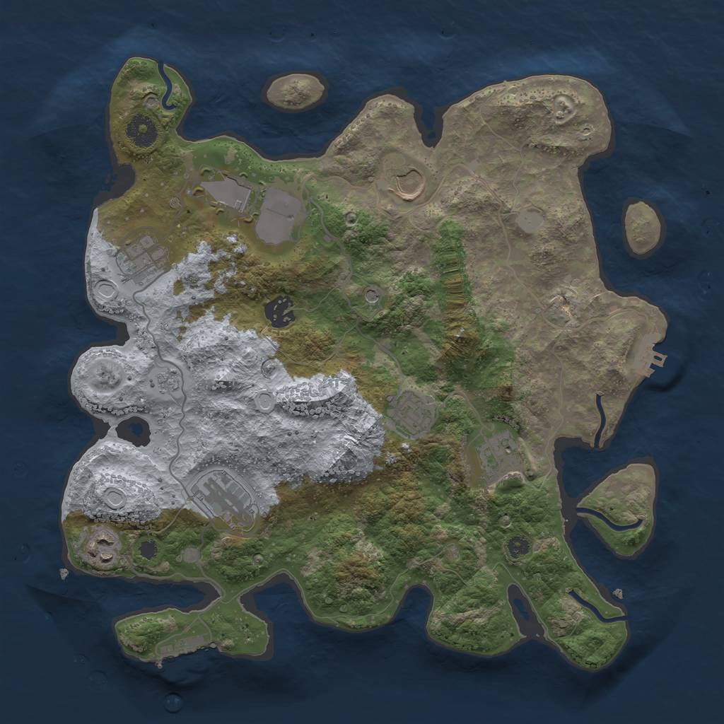 Rust Map: Procedural Map, Size: 3500, Seed: 6604055, 17 Monuments