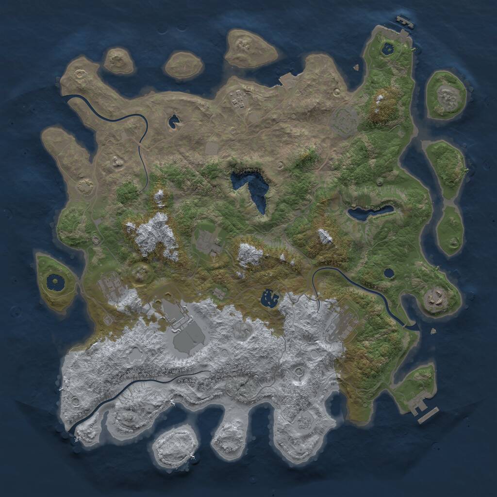 Rust Map: Procedural Map, Size: 4200, Seed: 32161, 14 Monuments