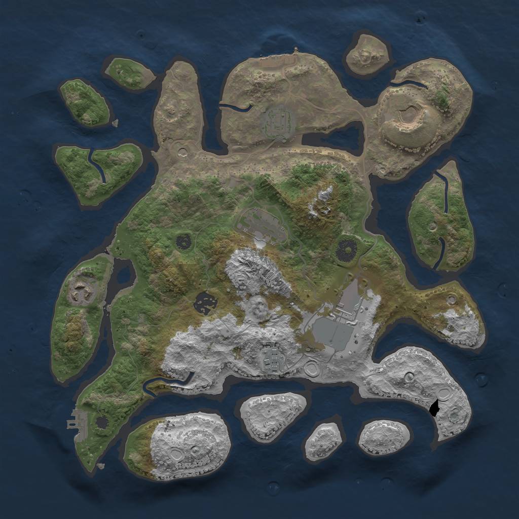 Rust Map: Procedural Map, Size: 3500, Seed: 56397, 15 Monuments