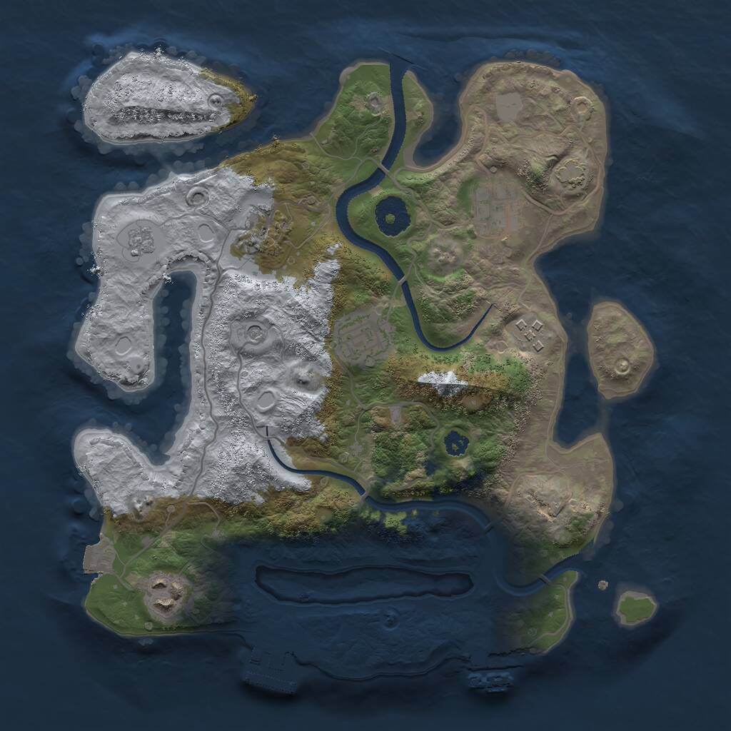 Rust Map: Procedural Map, Size: 3000, Seed: 1532500283, 11 Monuments