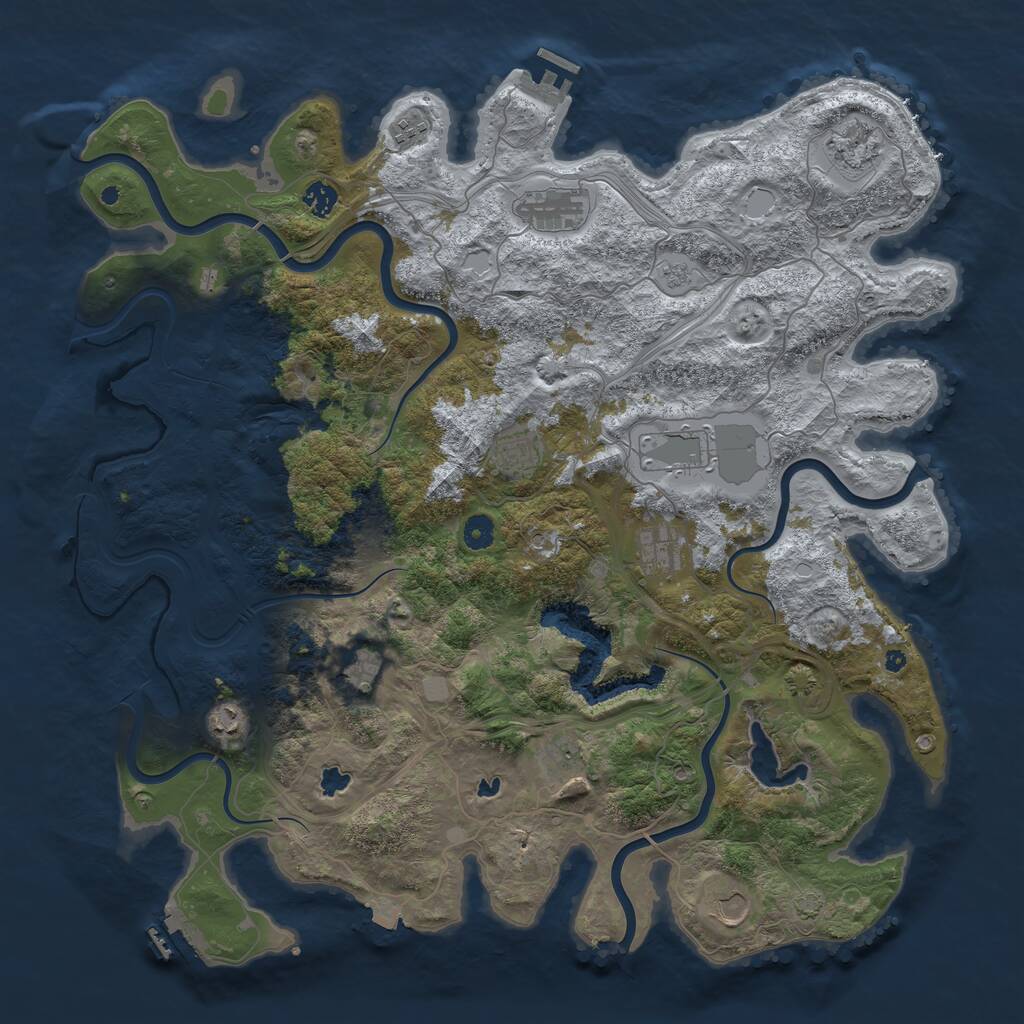 Rust Map: Procedural Map, Size: 4600, Seed: 24, 17 Monuments