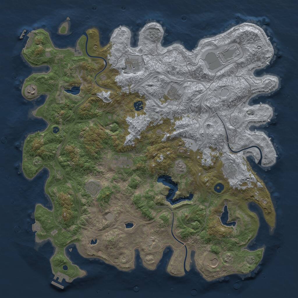 Rust Map: Procedural Map, Size: 4600, Seed: 24, 17 Monuments