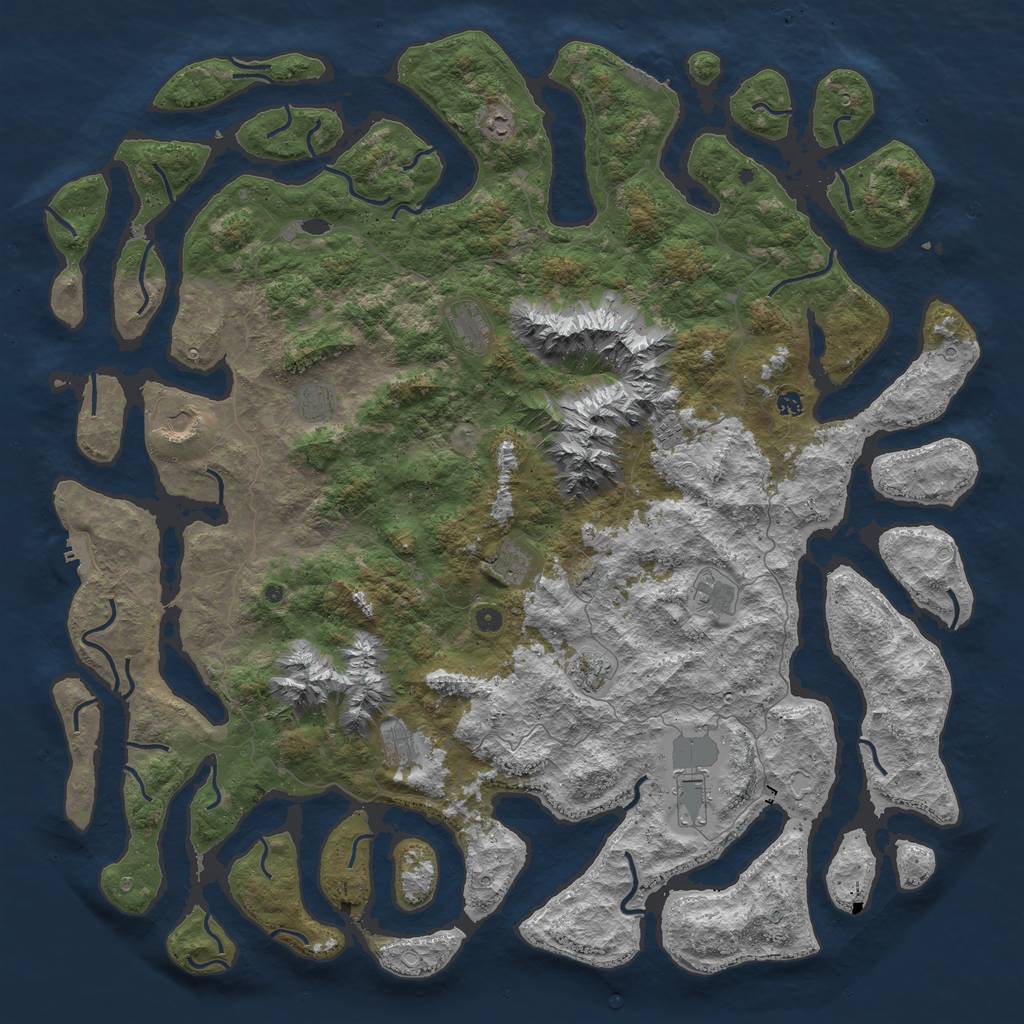 Rust Map: Procedural Map, Size: 6000, Seed: 1888242773, 22 Monuments