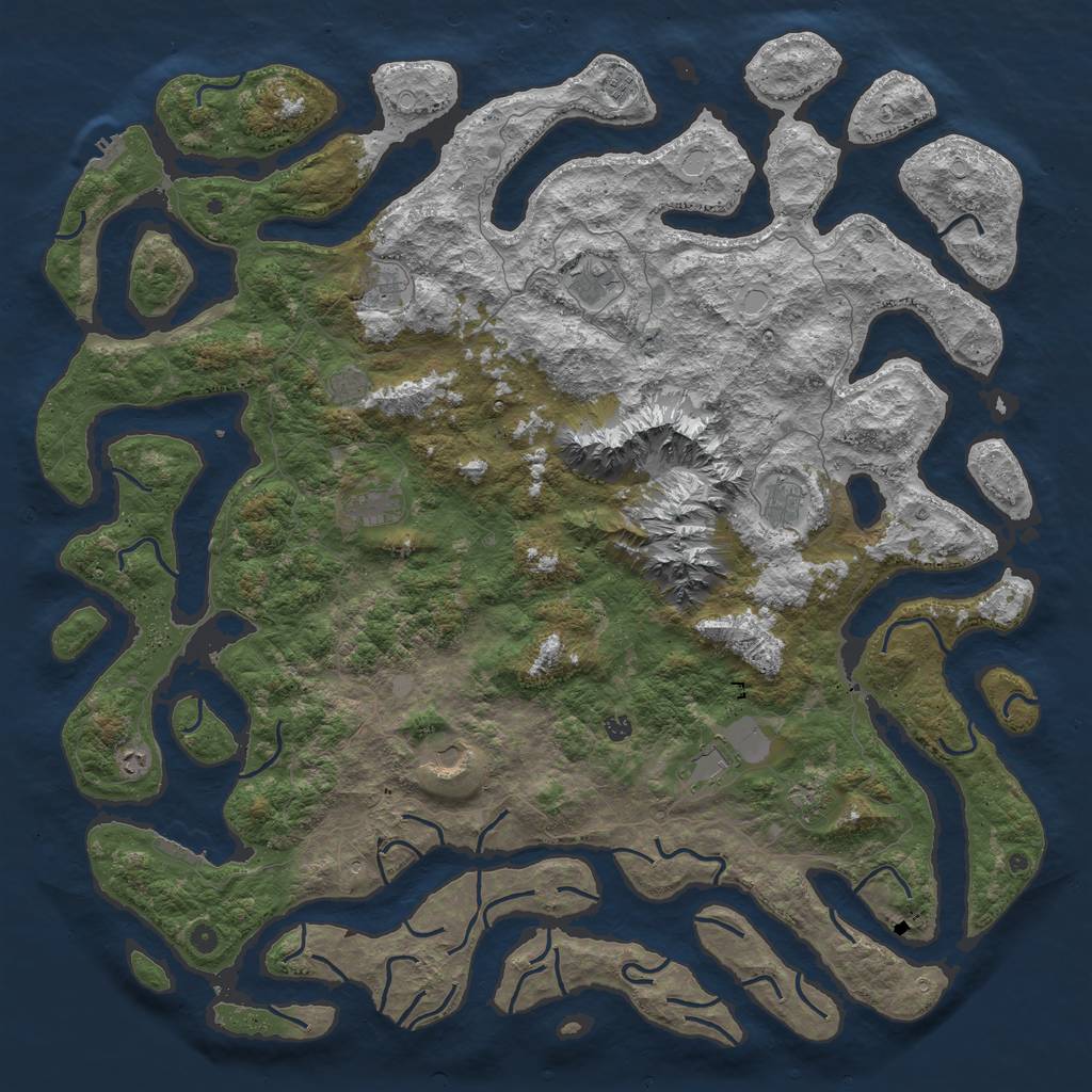Rust Map: Procedural Map, Size: 6000, Seed: 28, 19 Monuments