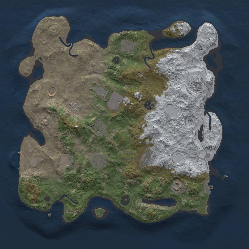 Rust Map: Procedural Map, Size: 3800, Seed: 469183375, 20 Monuments