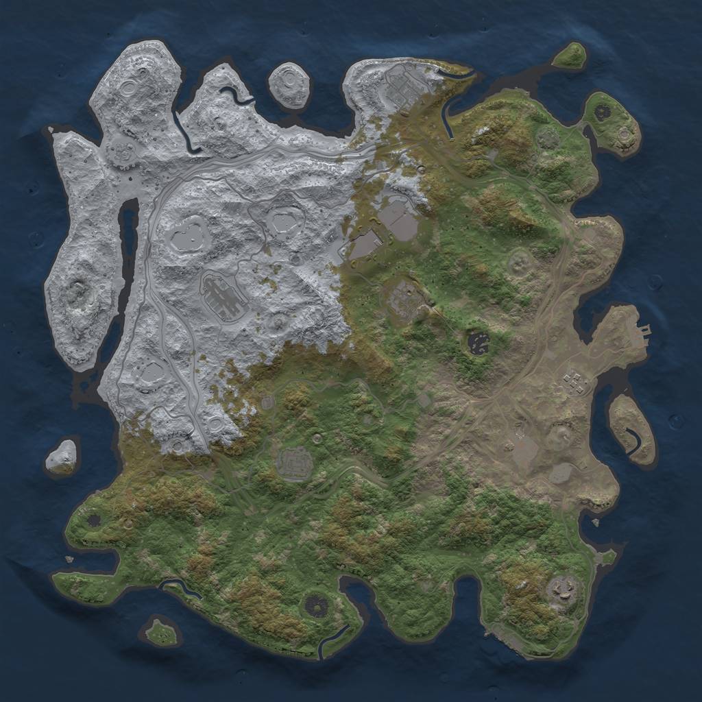 Rust Map: Procedural Map, Size: 4500, Seed: 5469, 17 Monuments