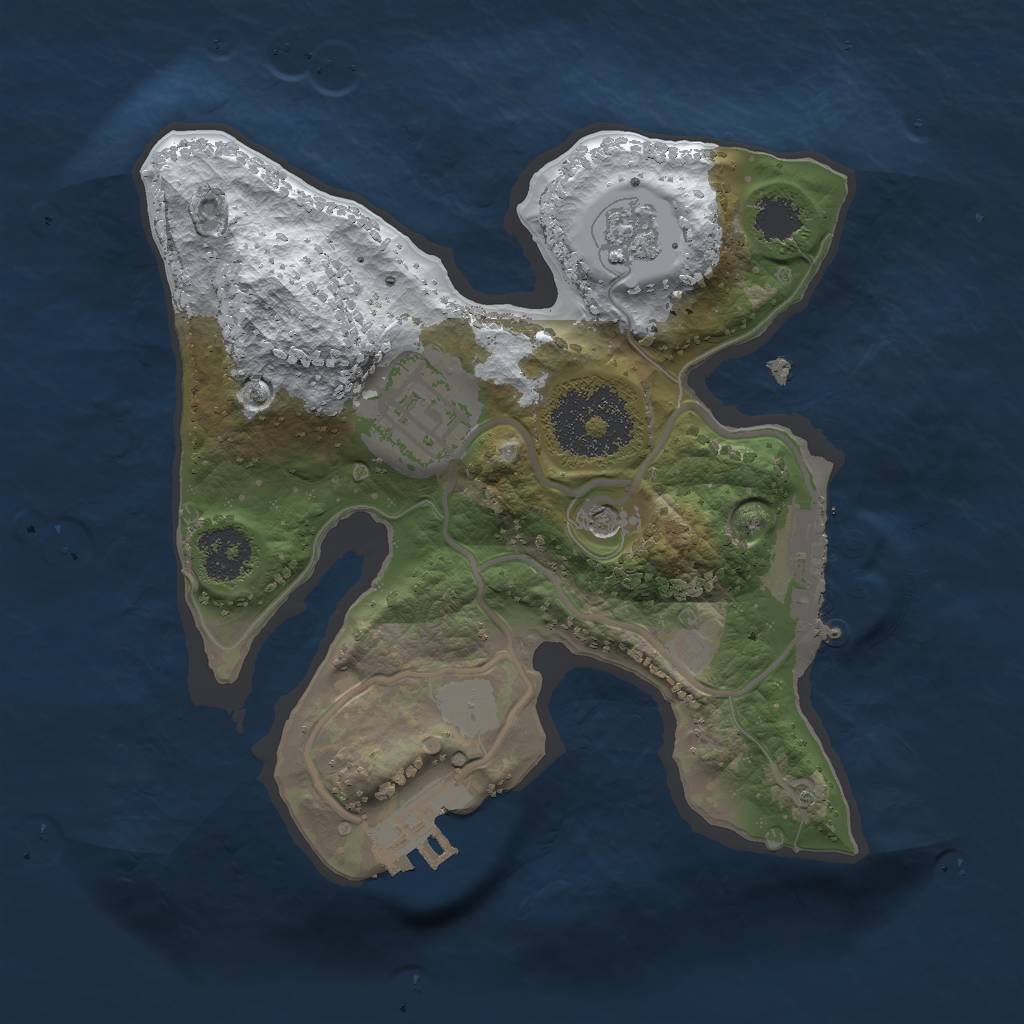 Rust Map: Procedural Map, Size: 2000, Seed: 10483839, 10 Monuments