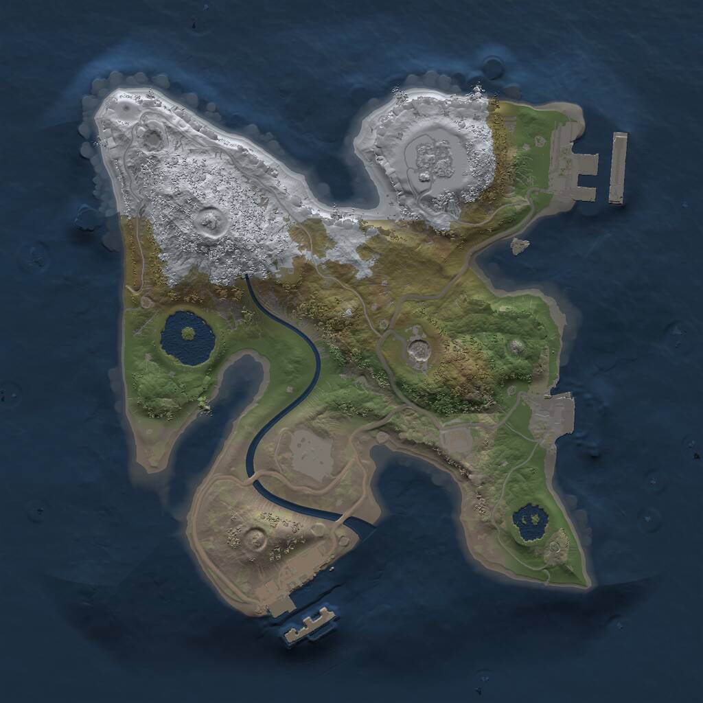 Rust Map: Procedural Map, Size: 2000, Seed: 10483839, 5 Monuments