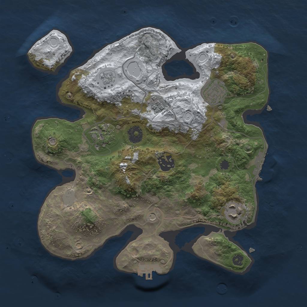 Rust Map: Procedural Map, Size: 2800, Seed: 1991, 14 Monuments