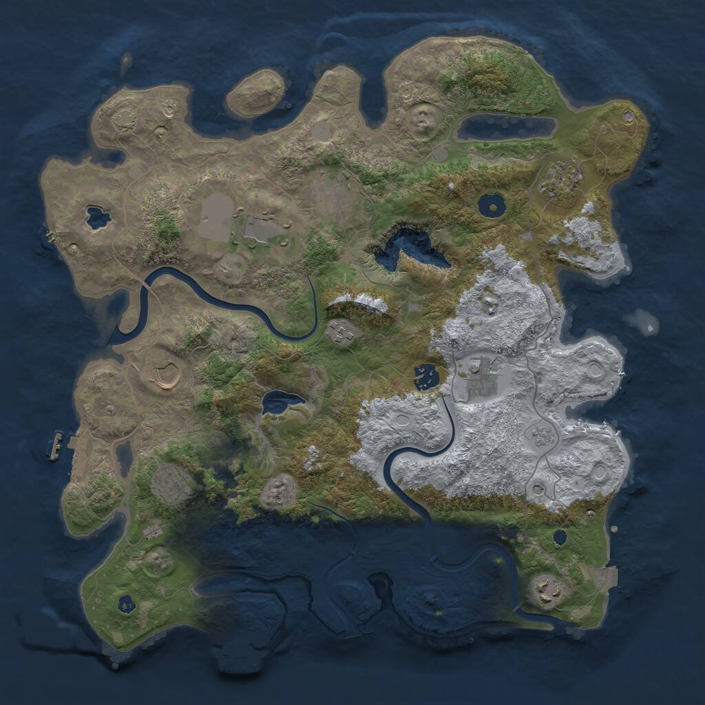 Rust Map: Procedural Map, Size: 4000, Seed: 3591582, 15 Monuments