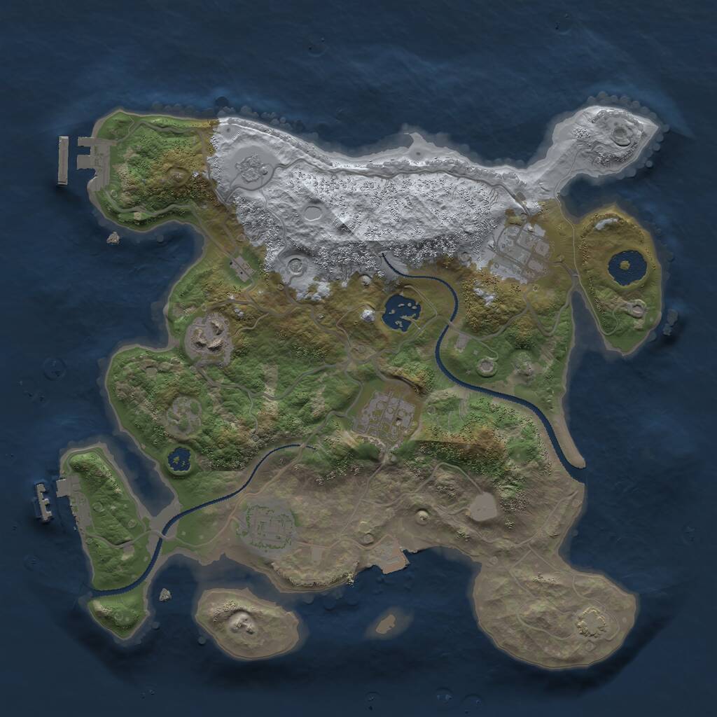 Rust Map: Procedural Map, Size: 3000, Seed: 1134387870, 11 Monuments