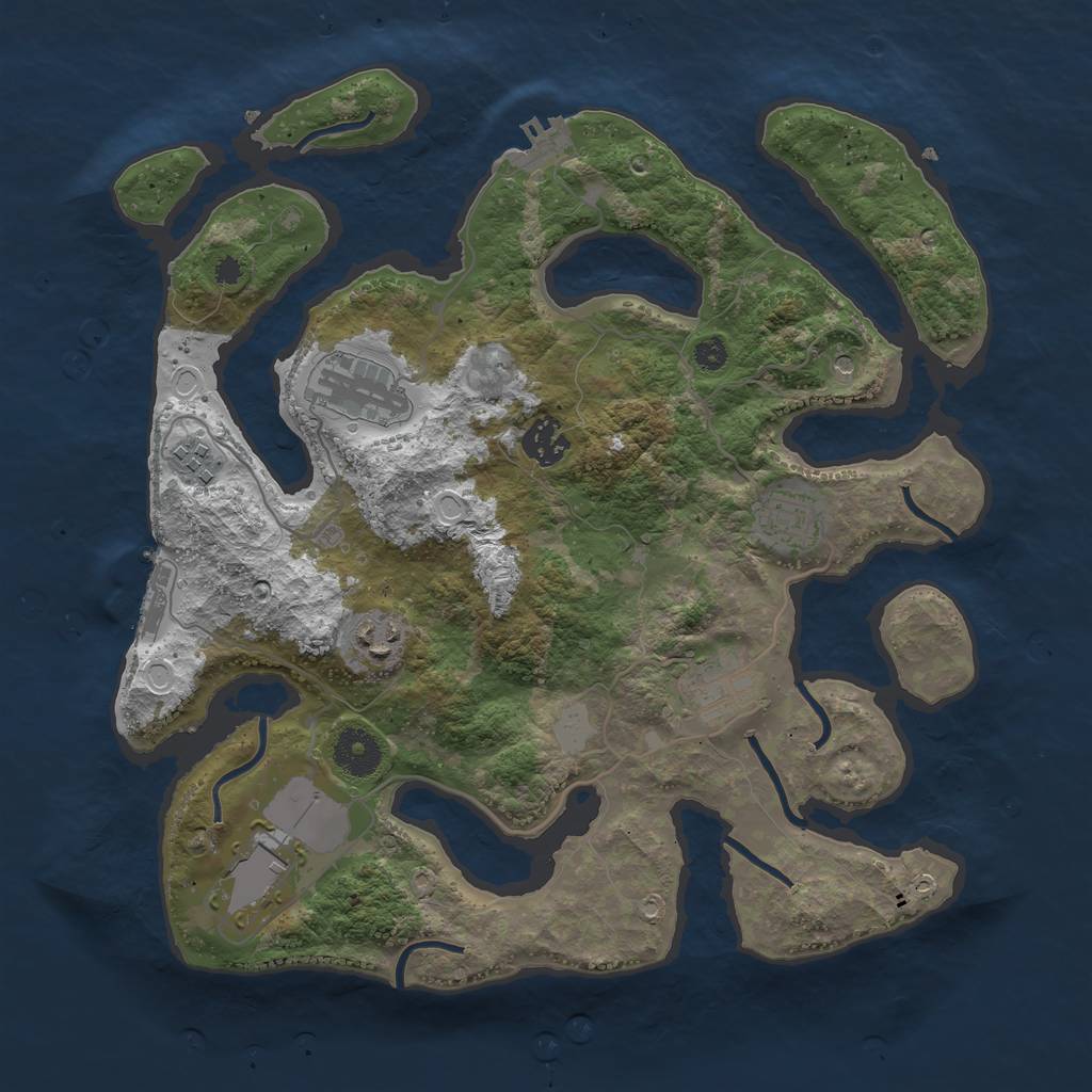 Rust Map: Procedural Map, Size: 3500, Seed: 458, 15 Monuments