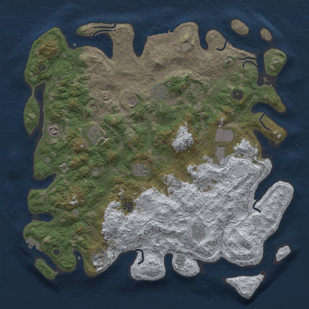 Rust Map: Procedural Map, Size: 4500, Seed: 432782, 19 Monuments
