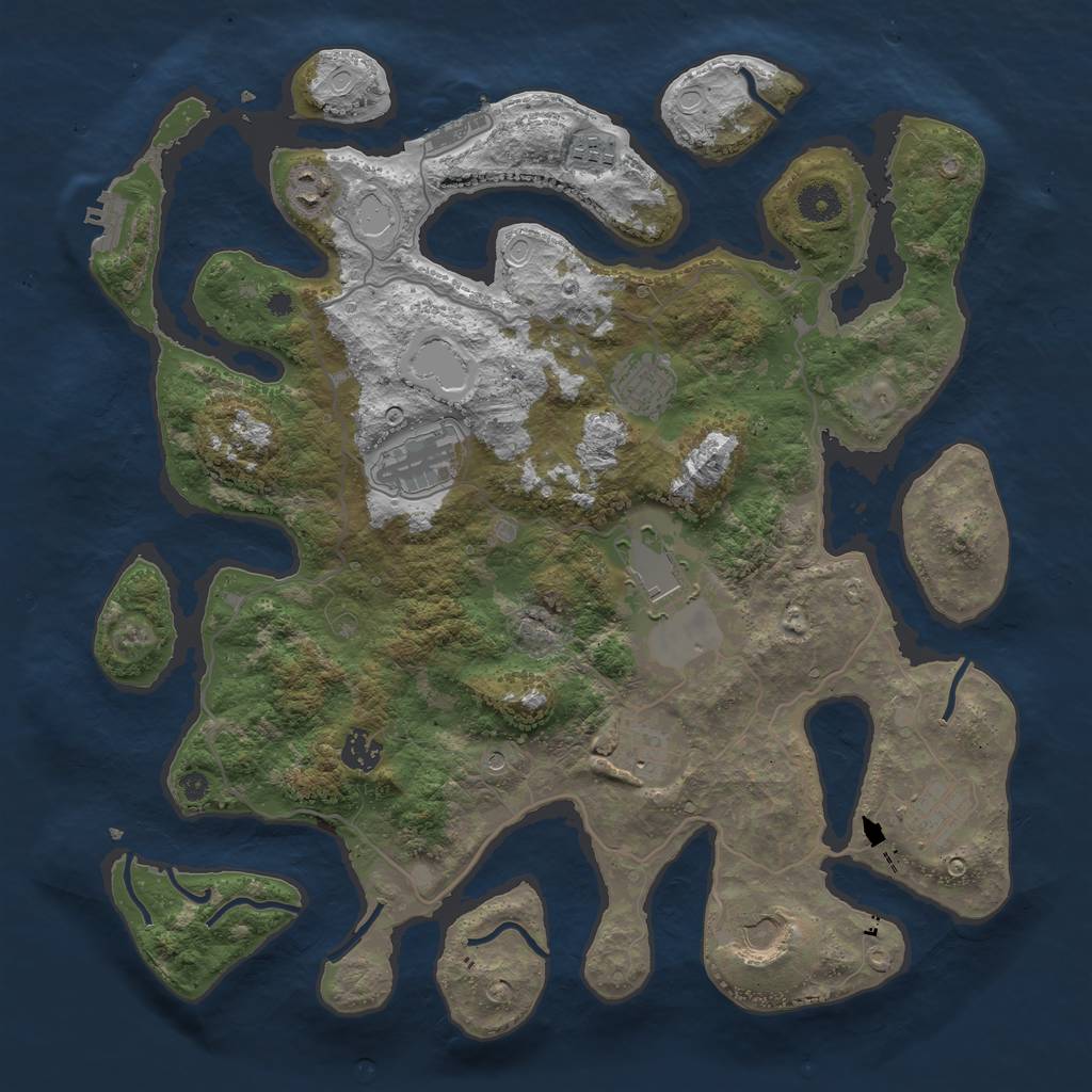 Rust Map: Procedural Map, Size: 4000, Seed: 938745, 20 Monuments