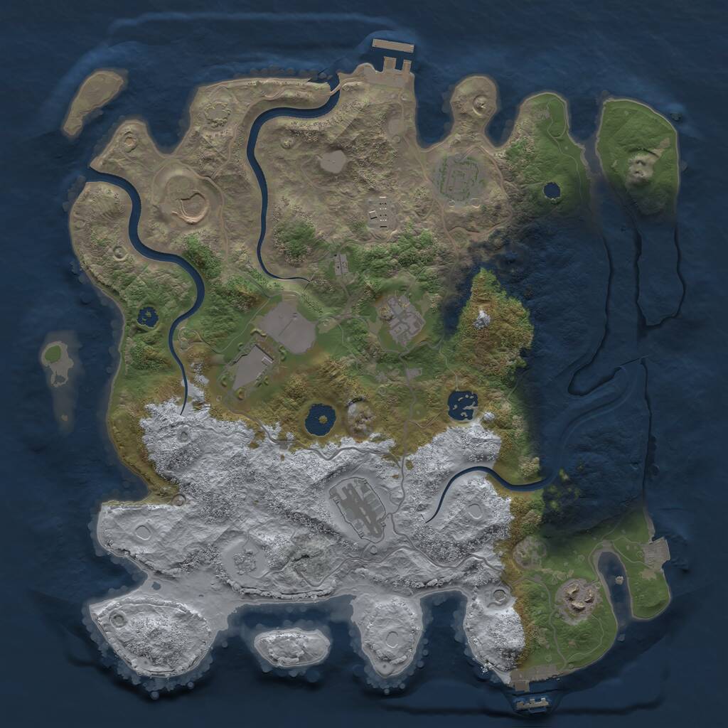 Rust Map: Procedural Map, Size: 3550, Seed: 1249, 14 Monuments