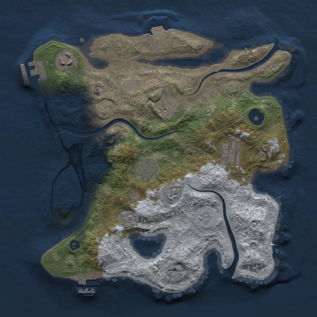 Rust Map: Procedural Map, Size: 3000, Seed: 127380, 11 Monuments