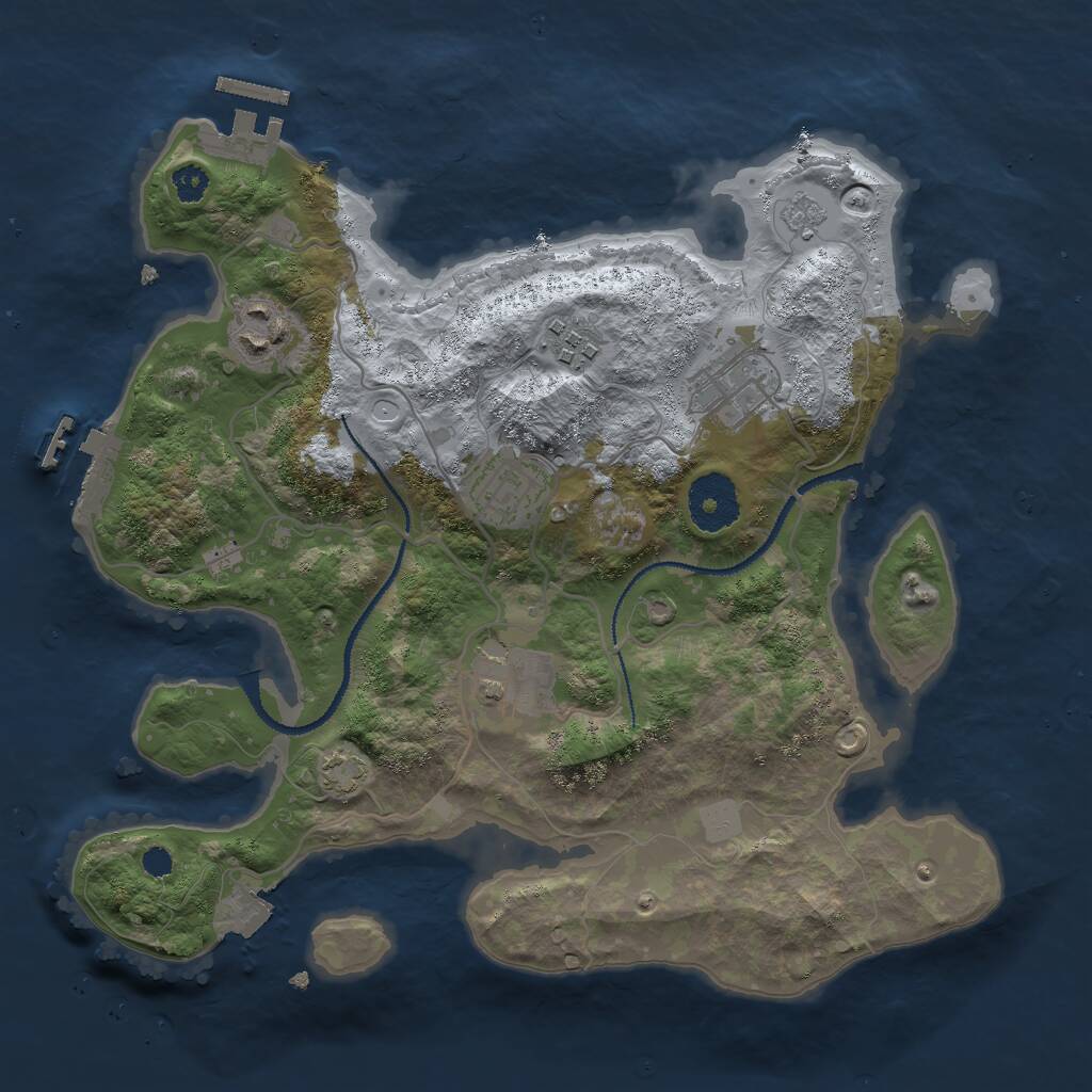 Rust Map: Procedural Map, Size: 3000, Seed: 1510095193, 10 Monuments