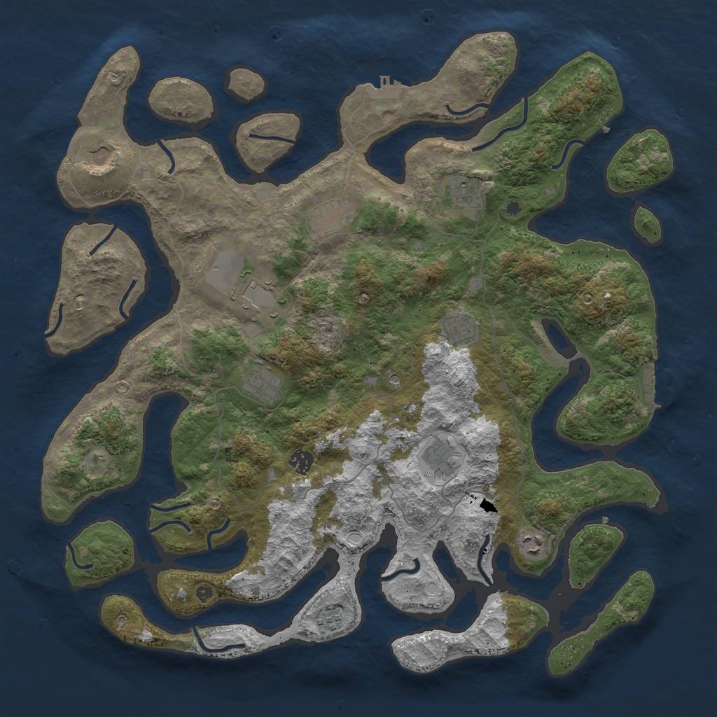 Rust Map: Procedural Map, Size: 4500, Seed: 2063980007, 18 Monuments