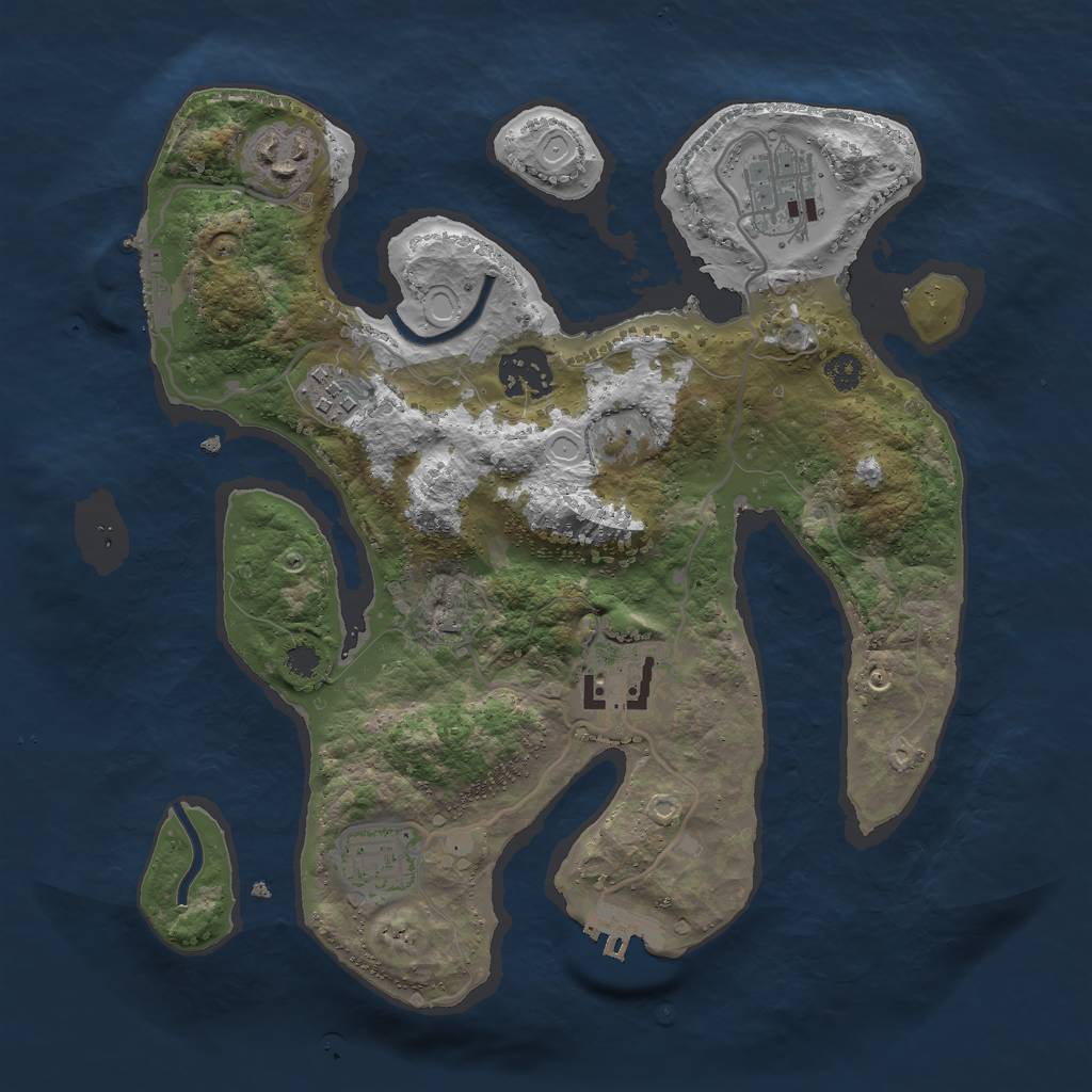 Rust Map: Procedural Map, Size: 3000, Seed: 18575317, 16 Monuments