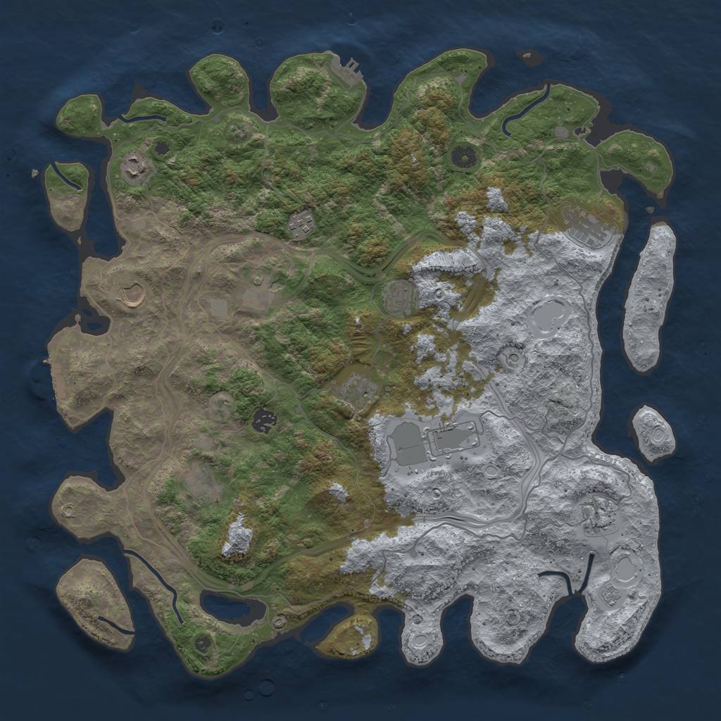 Rust Map: Procedural Map, Size: 4500, Seed: 9369654, 18 Monuments