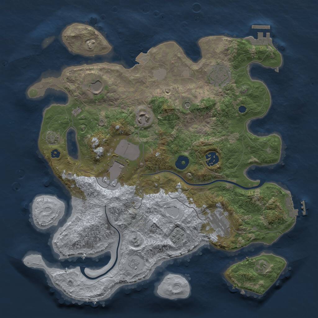Rust Map: Procedural Map, Size: 3500, Seed: 81315034, 13 Monuments