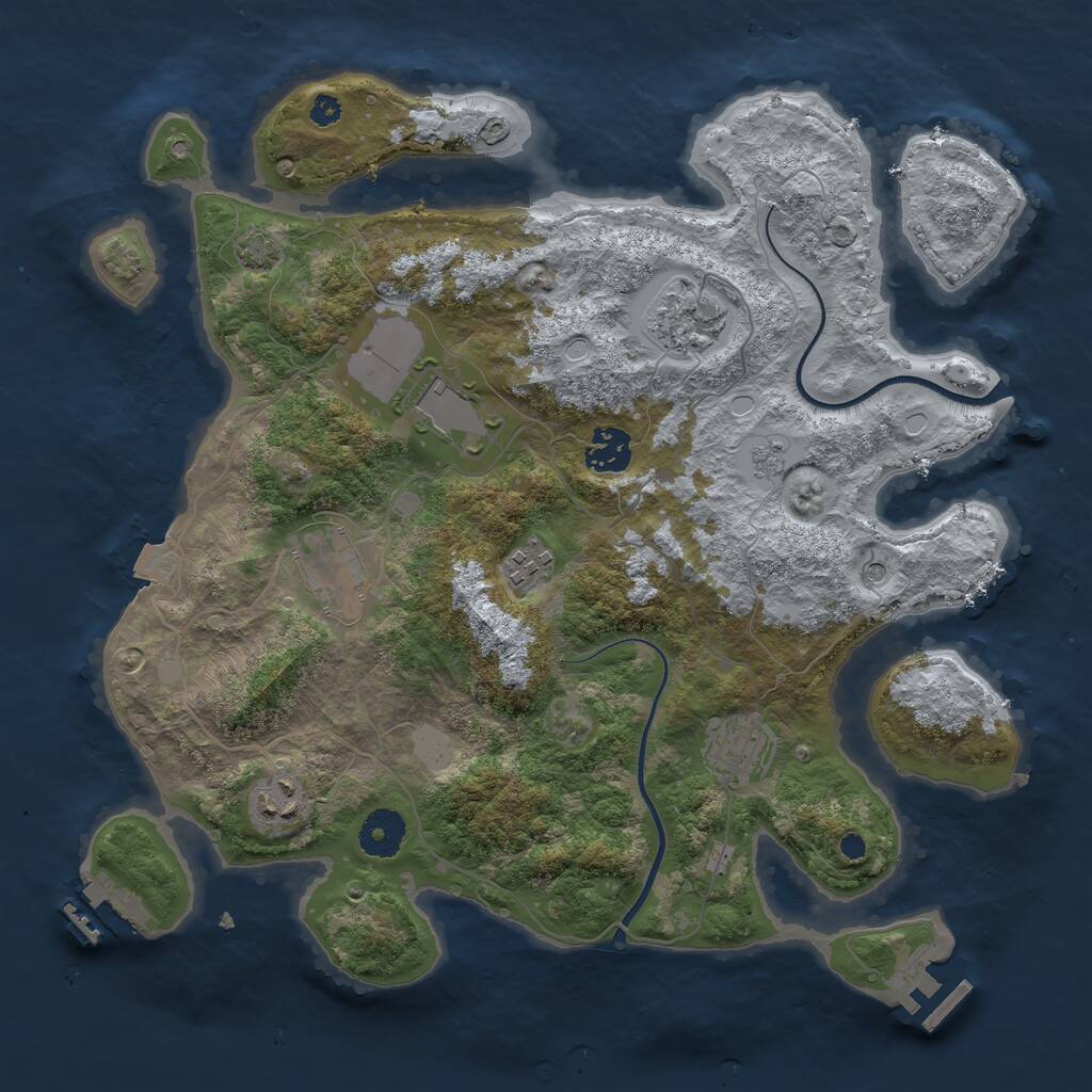 Rust Map: Procedural Map, Size: 3500, Seed: 30762, 13 Monuments