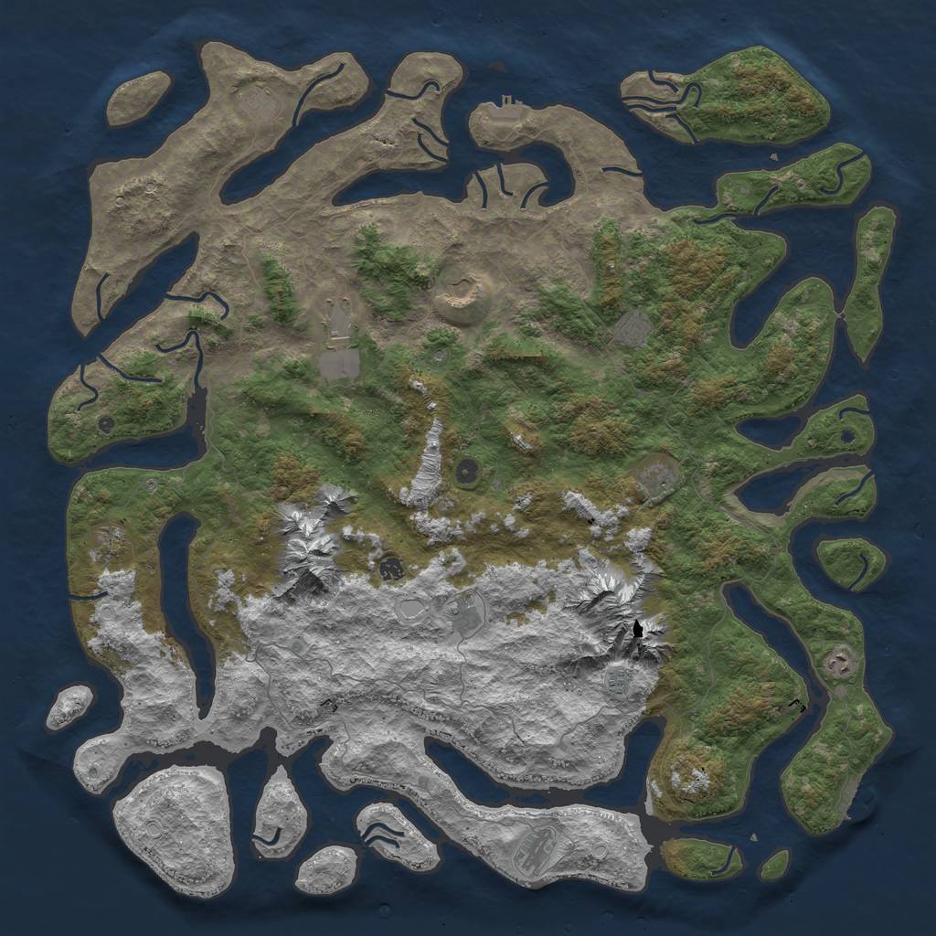 Rust Map: Procedural Map, Size: 6000, Seed: 50840017, 19 Monuments