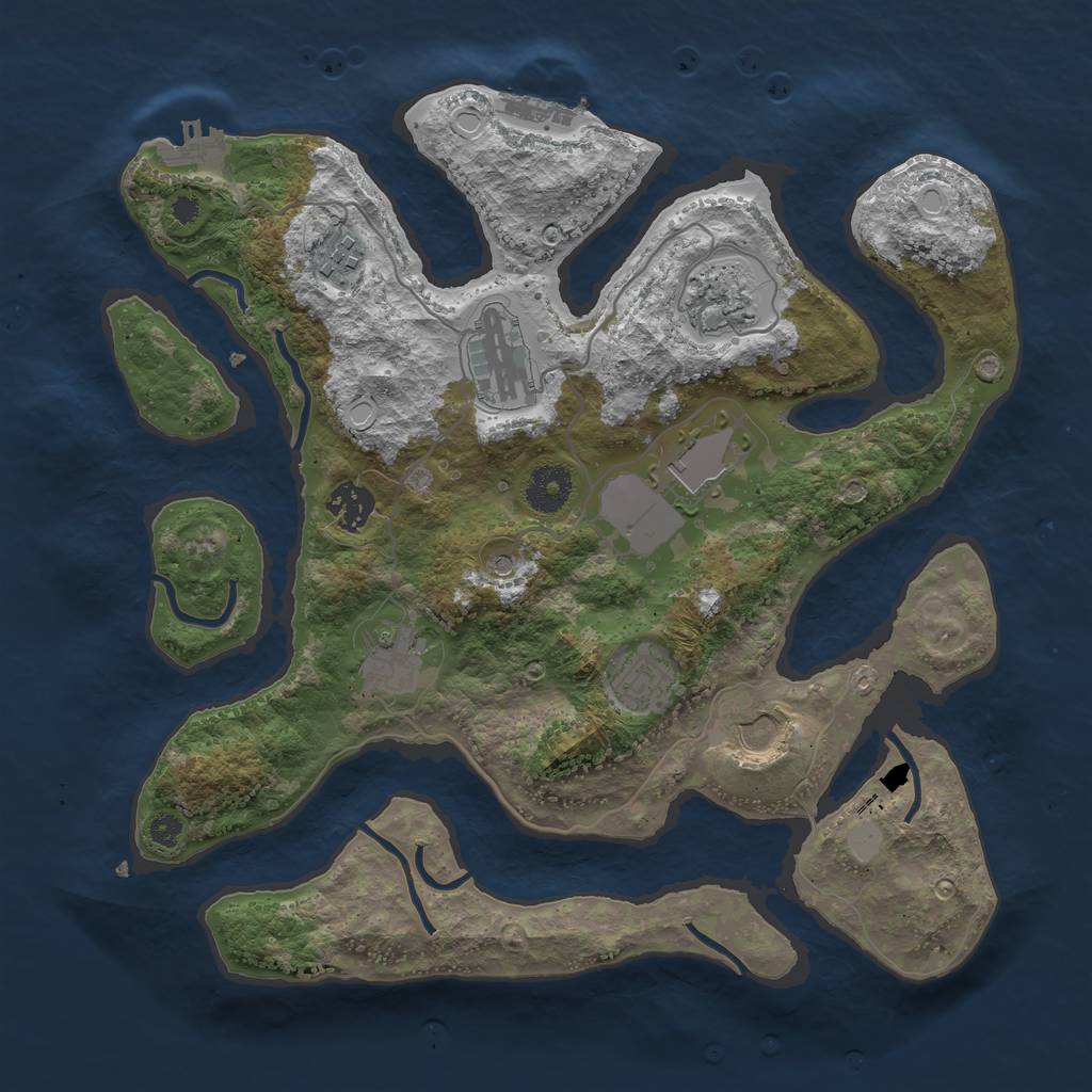 Rust Map: Procedural Map, Size: 3500, Seed: 114998464, 16 Monuments