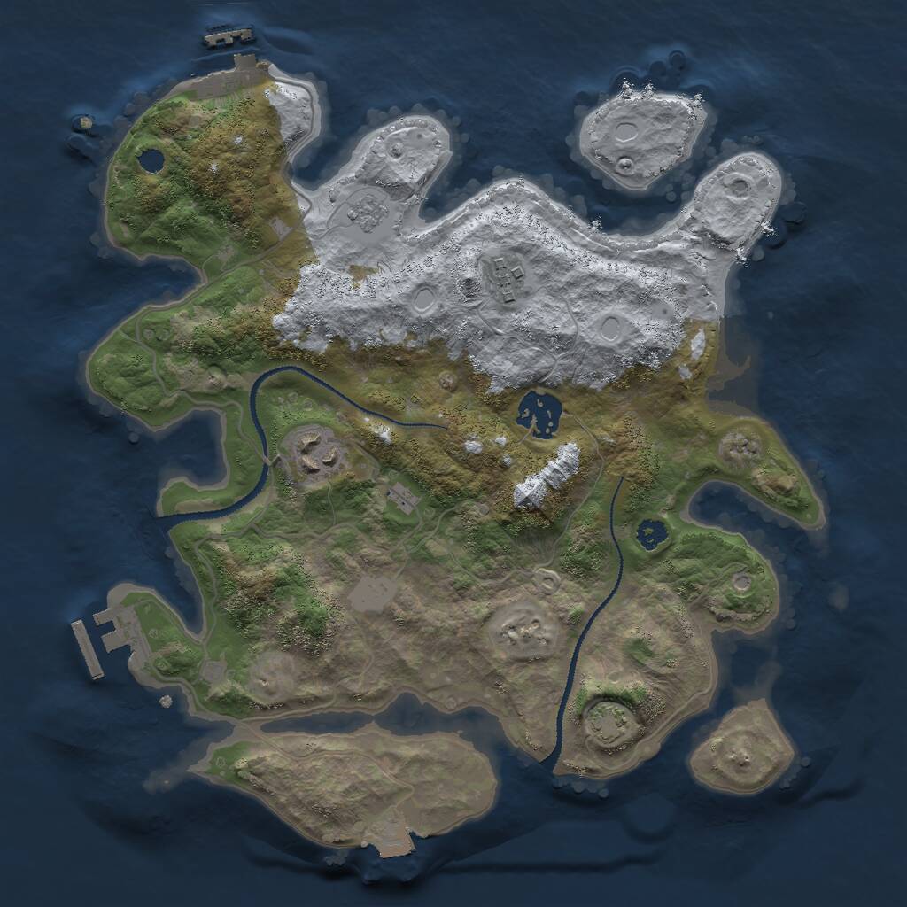 Rust Map: Procedural Map, Size: 3000, Seed: 50426900, 8 Monuments