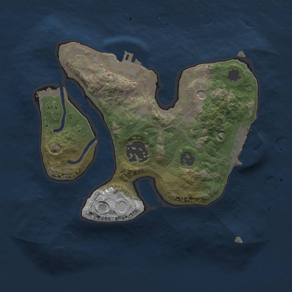 Rust Map: Procedural Map, Size: 2000, Seed: 225, 9 Monuments