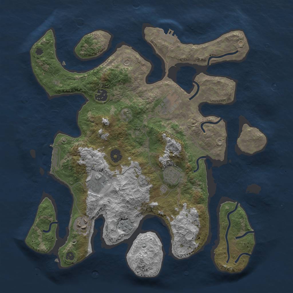 Rust Map: Procedural Map, Size: 3500, Seed: 1590, 17 Monuments