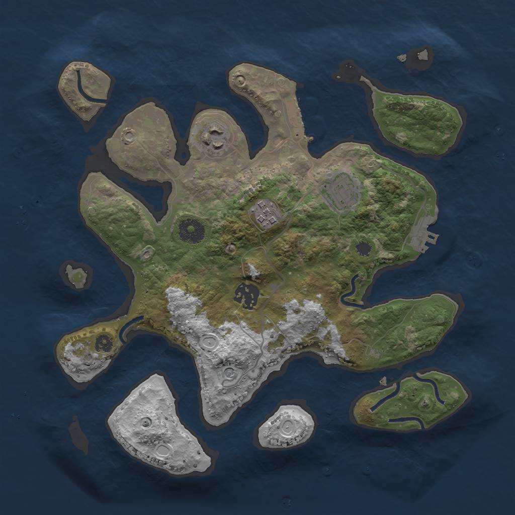 Rust Map: Procedural Map, Size: 3000, Seed: 757553, 12 Monuments
