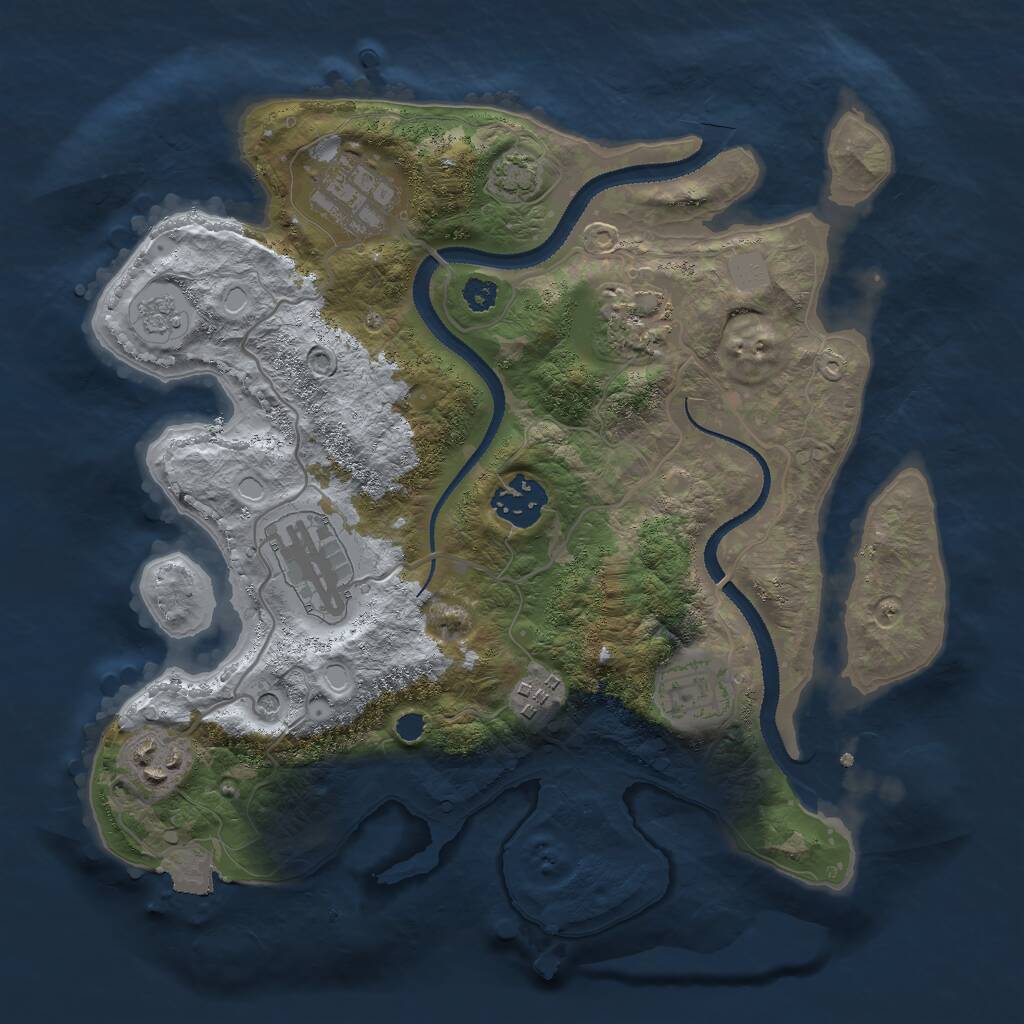 Rust Map: Procedural Map, Size: 3000, Seed: 305981, 11 Monuments
