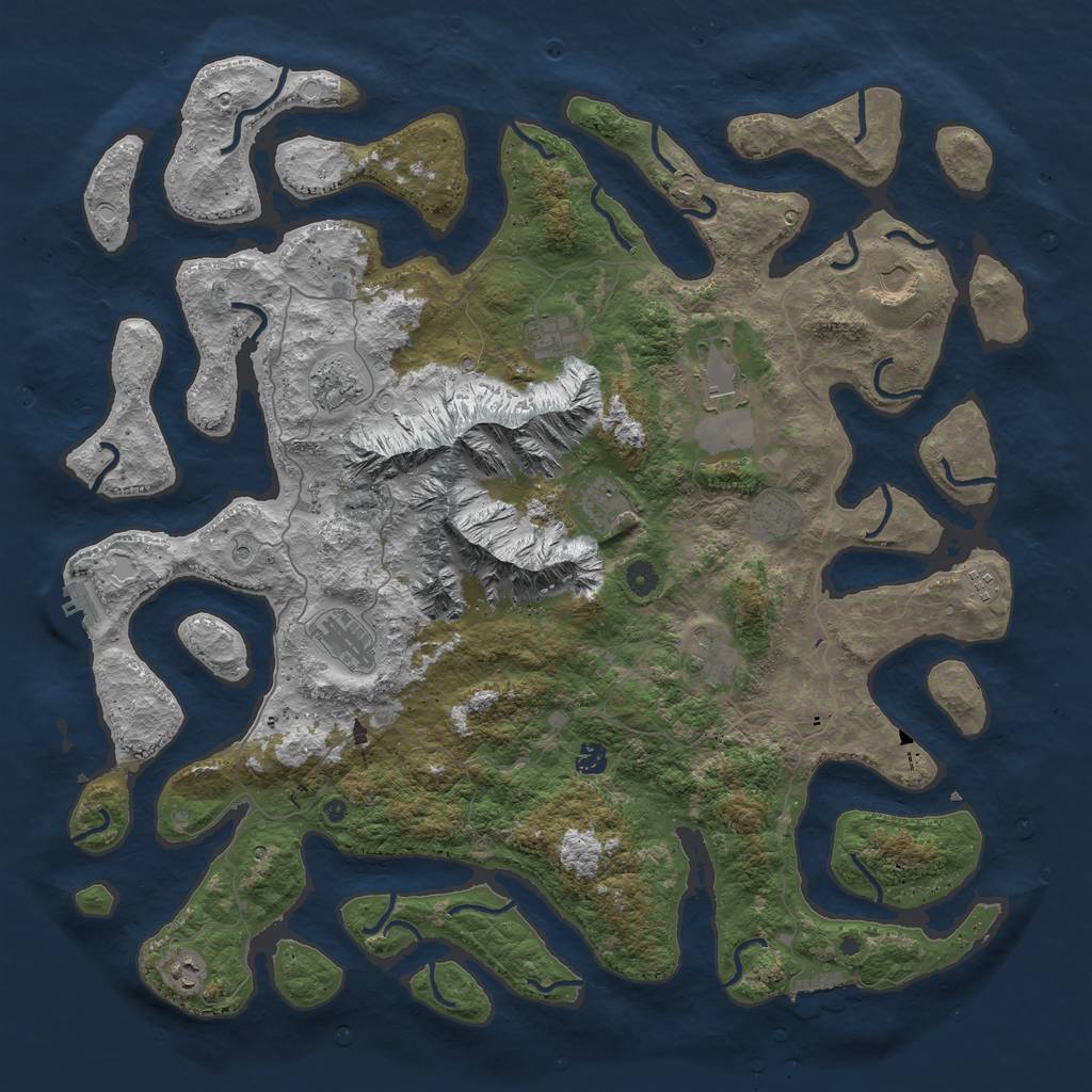 Rust Map: Procedural Map, Size: 5000, Seed: 136513, 22 Monuments