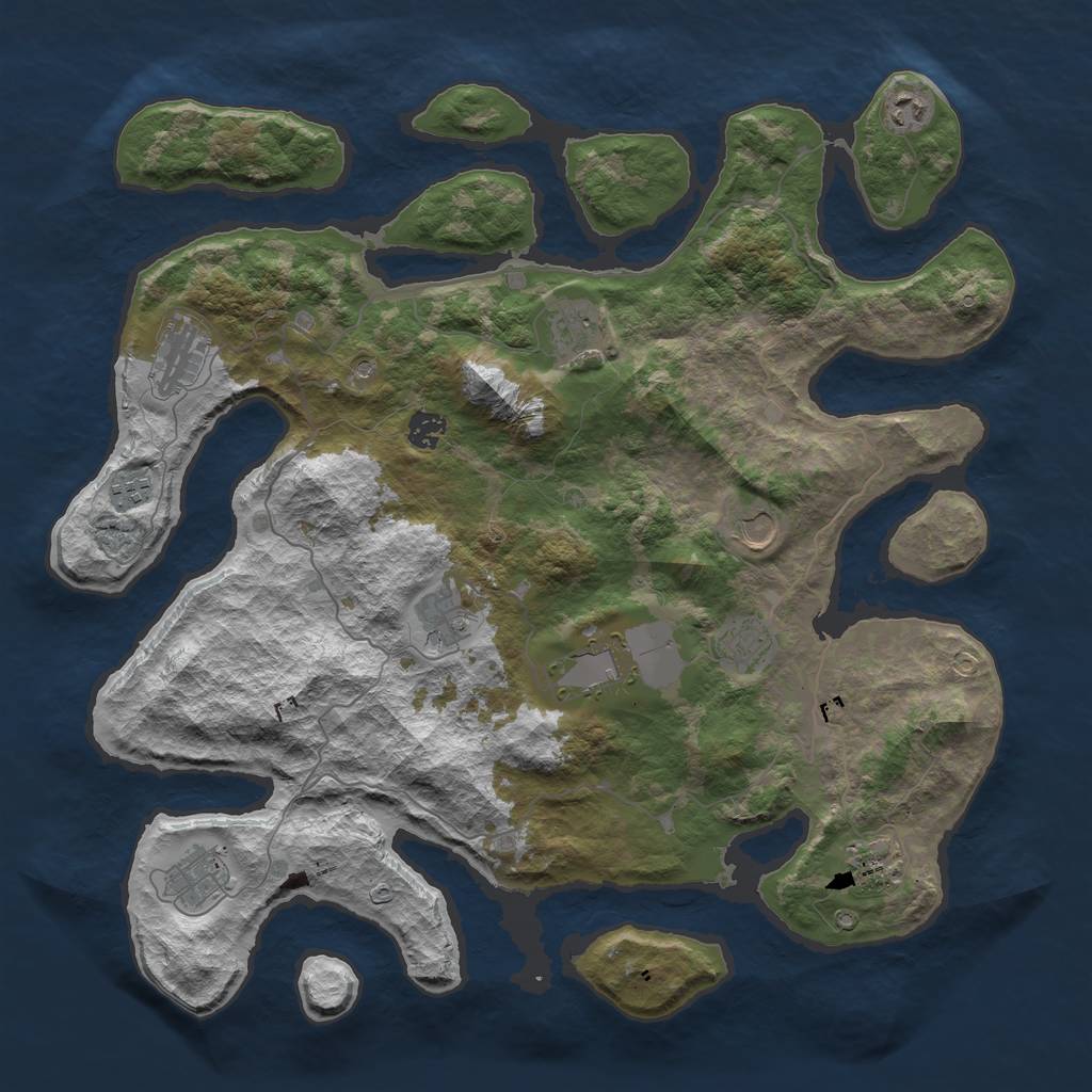 Rust Map: Barren, Size: 4300, Seed: 1549634316, 14 Monuments
