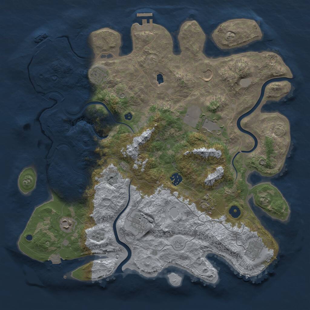 Rust Map: Procedural Map, Size: 4000, Seed: 118913, 15 Monuments