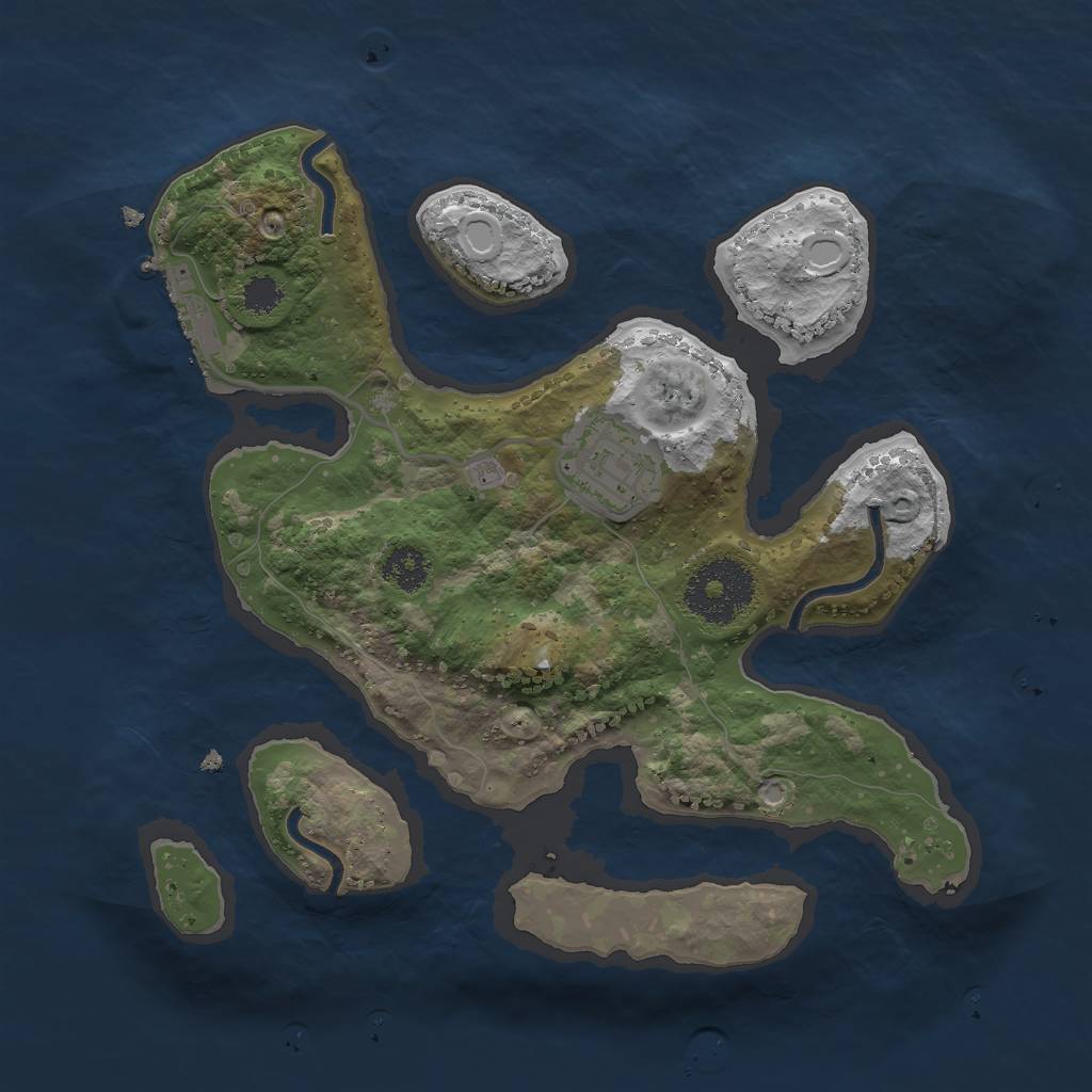 Rust Map: Procedural Map, Size: 2500, Seed: 28, 7 Monuments