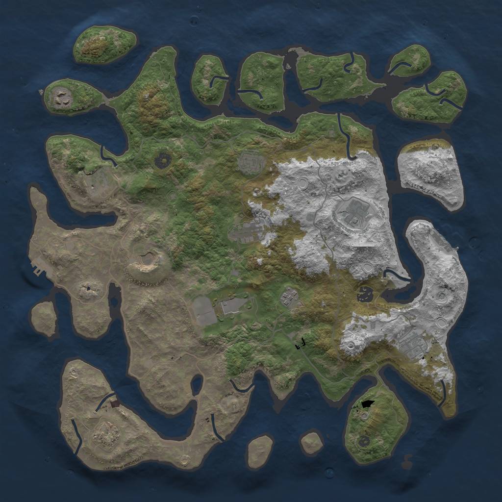 Rust Map: Procedural Map, Size: 4500, Seed: 11294357, 19 Monuments