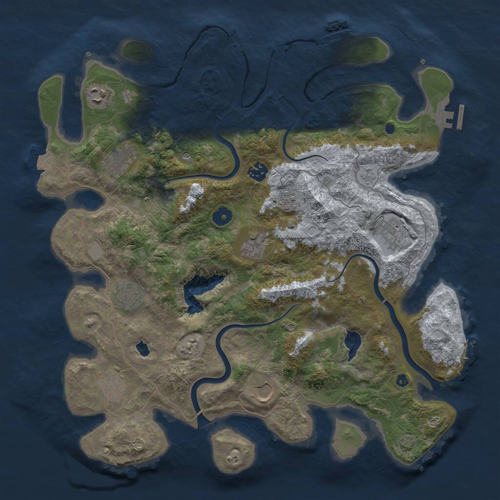 Rust Map: Procedural Map, Size: 4000, Seed: 1637870921, 15 Monuments